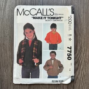 UNCUT Vintage 1980s McCalls 7750 Sewing Pattern Size Sm Quilted or Bomber Jacket